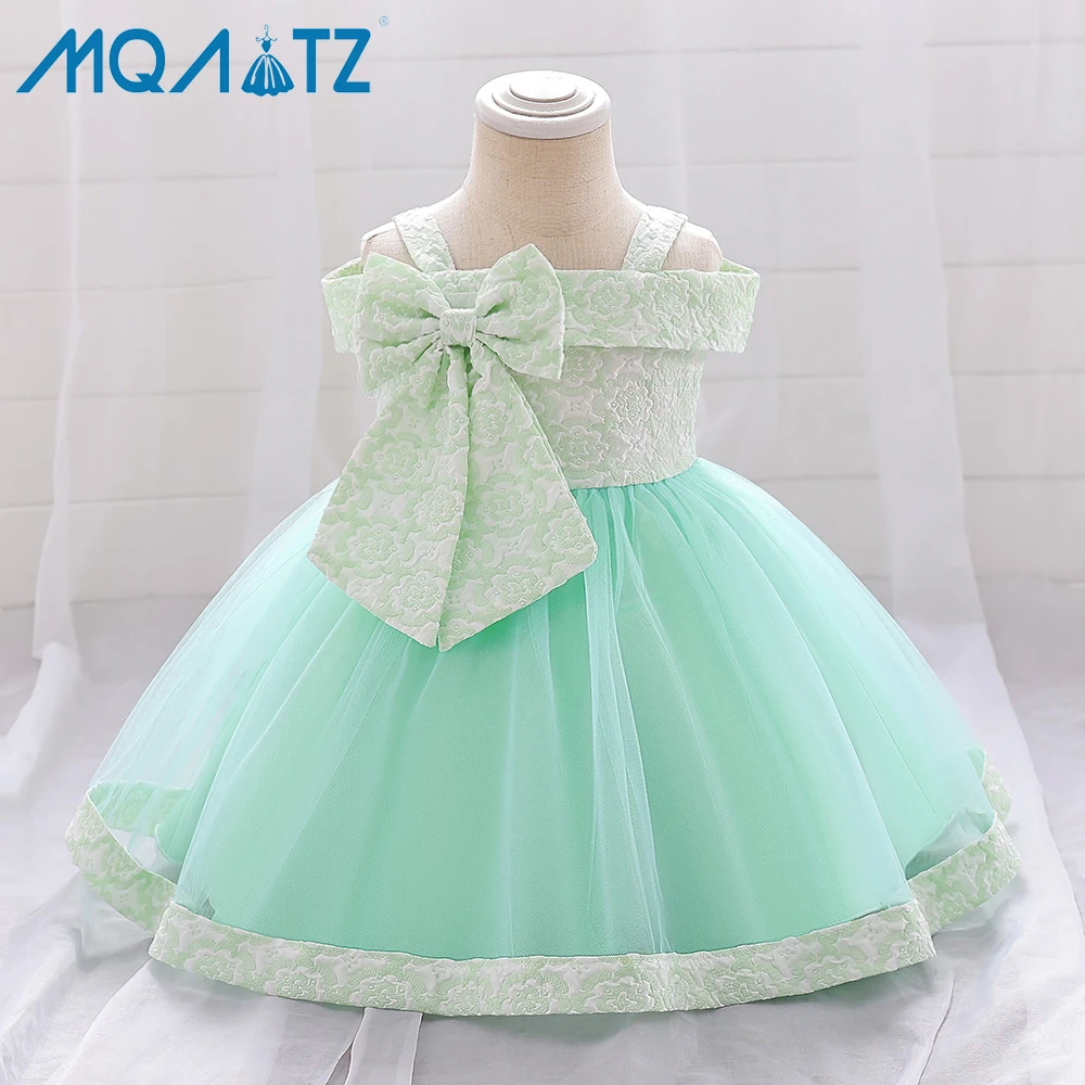 

MQATZ New Arrival Mint Green Newborn Baby Girl Party Dress Tulle Embellished Dress For Girls L2195XZ