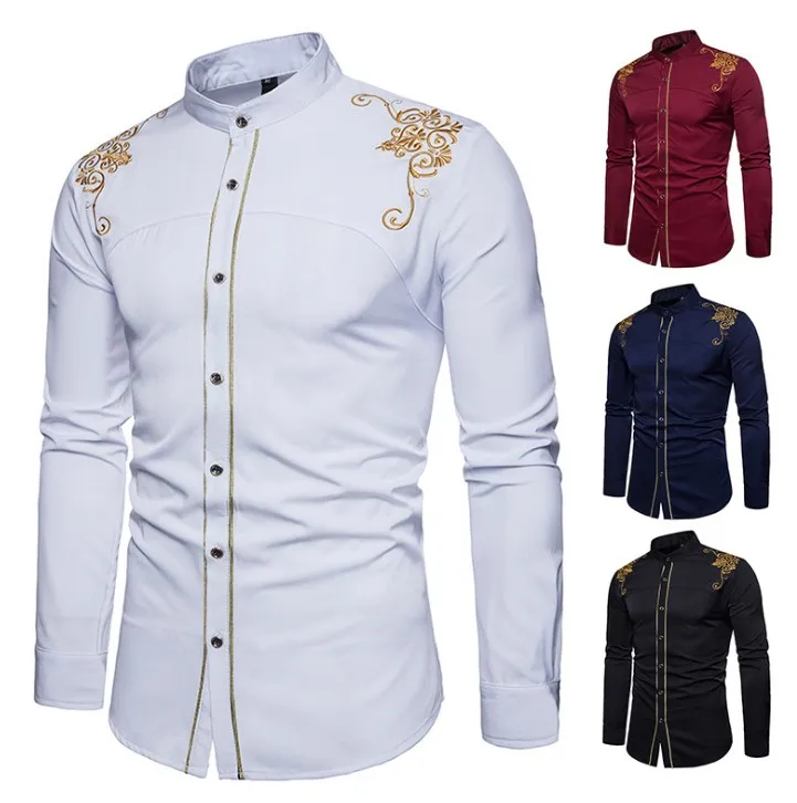 

hb10481a 2020 Hot shirts men's long sleeve shirts men office long sleeve shirt, White, black, navy blue, wine red