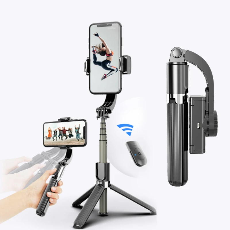 

New Arrival 1 Axis Gimbal Stabilizer Selfie Stick Tripod with Wireless Remote bt selfie stick for Smartphone