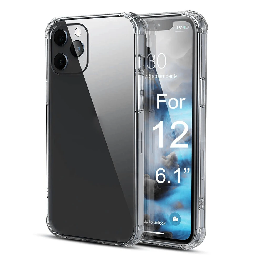 

Amazon hot sale For iphone 12 Mini Cover Case 1.5mm Shockproof transparent Clear Soft TPU Phone Case for iPhone 12 pro max