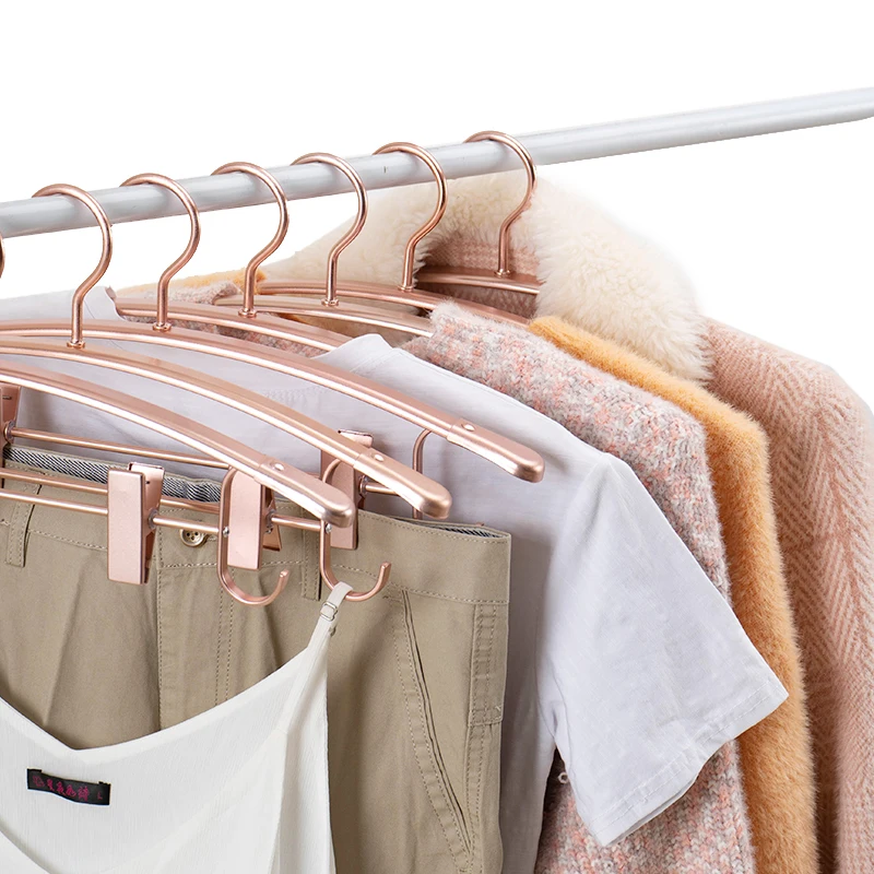

Retail metal clothes hangers Non Slip Pants Hangers with Clips skirt hanger for low price, 3 colors
