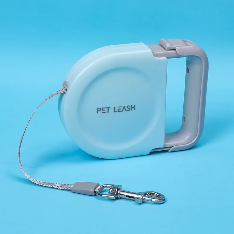 

2021 High quality Wholesale portable outdoor automatic pet dog leash with retractable handle, Four colors.blue,pink,white,green