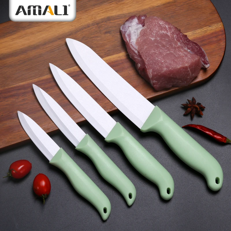 

Ready To Ship -Ceramic Knife Set Zirconia Ceramic Vegetable Knife Fruit Knife Anti-Slip Handle With Sheath Sharp Blade