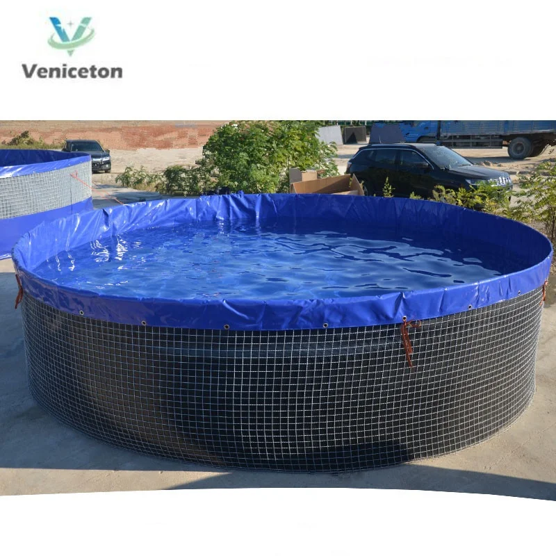 

Hot Sale Portable Aquaculture Tanks Durable PVC Canvas Fish Farming Ponds for Biofloc Aquarium Farms, Blue;green;other color