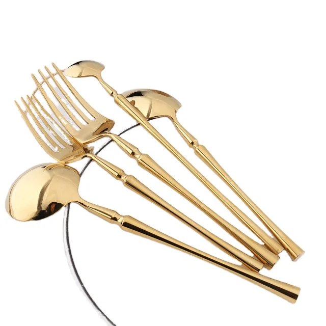 

Hot selling Colorful Stainless steel Tableware Knife Fork Spoon Flatware gold&silver colorful tableware simple style