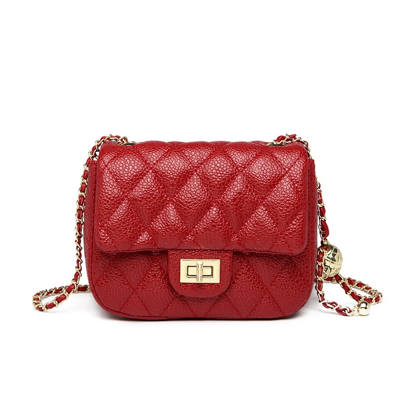 

Wholesale 2023 Female Designer Pu Leather Ladies Fashion Women Quilted Chain Shoulder Mini Crossbody Flap Purses Handbags Bags