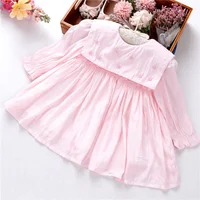 

2020 spring smocking dress for girl clothing long sleeve handmade pink children clothes wholesale boutiques 670