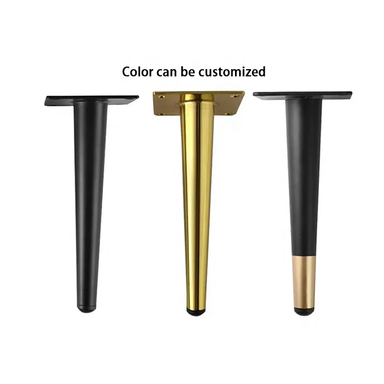 

Customized Modern 100mm 720mm Steel Black Gold Tapered Furniture Feet Bed Sofa Cabinet Chair Legs for Furniture