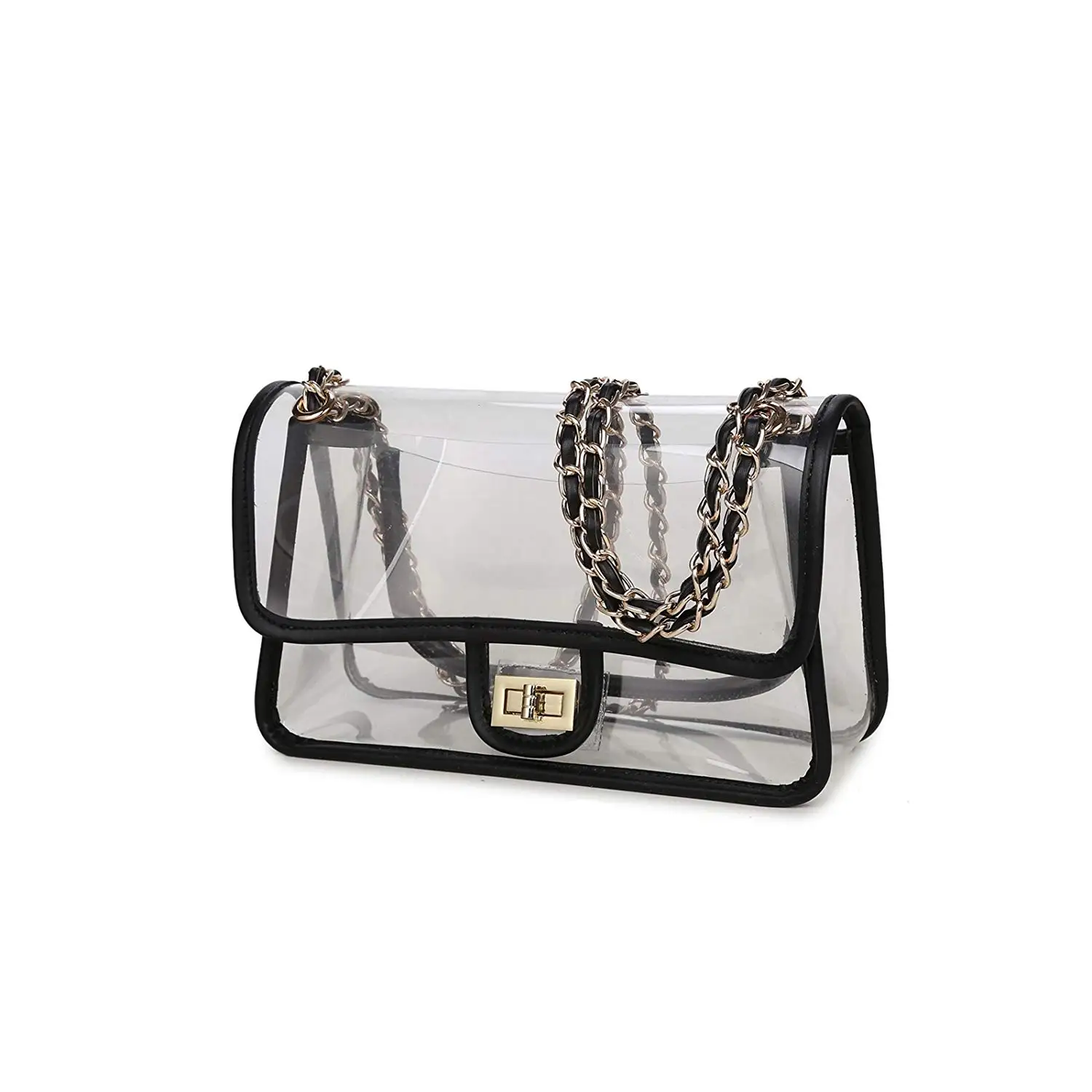 clear black purse
