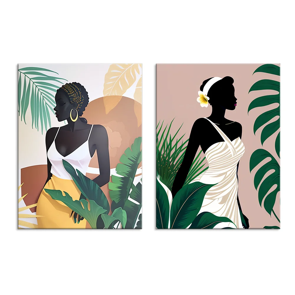 Modern Classical Black Watercolor Prints Wall Art Decorative Picture Luxury Style Portrait Poster Painting Custom Size Home