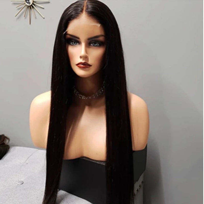 

hd transparent swiss lace front wig silky straight remy hair hd lace wigs pre plucked bleached knots 200 density hd lace wig, Natural color lace wig