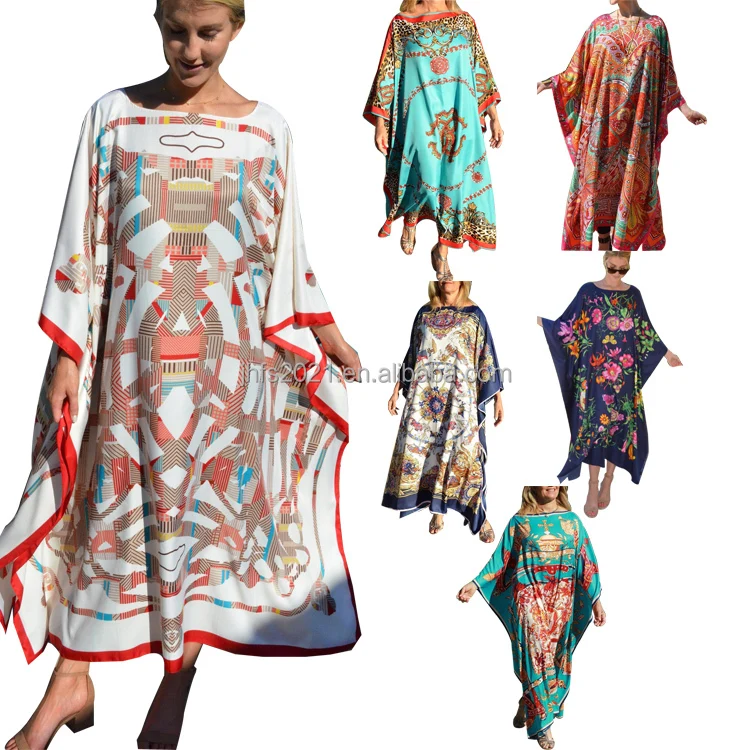 

J&H fashion caftan marocain kaftan silk abaya muslim dresses chiffon long butterfly sleeves beach cover ups Islamic clothing, As picture