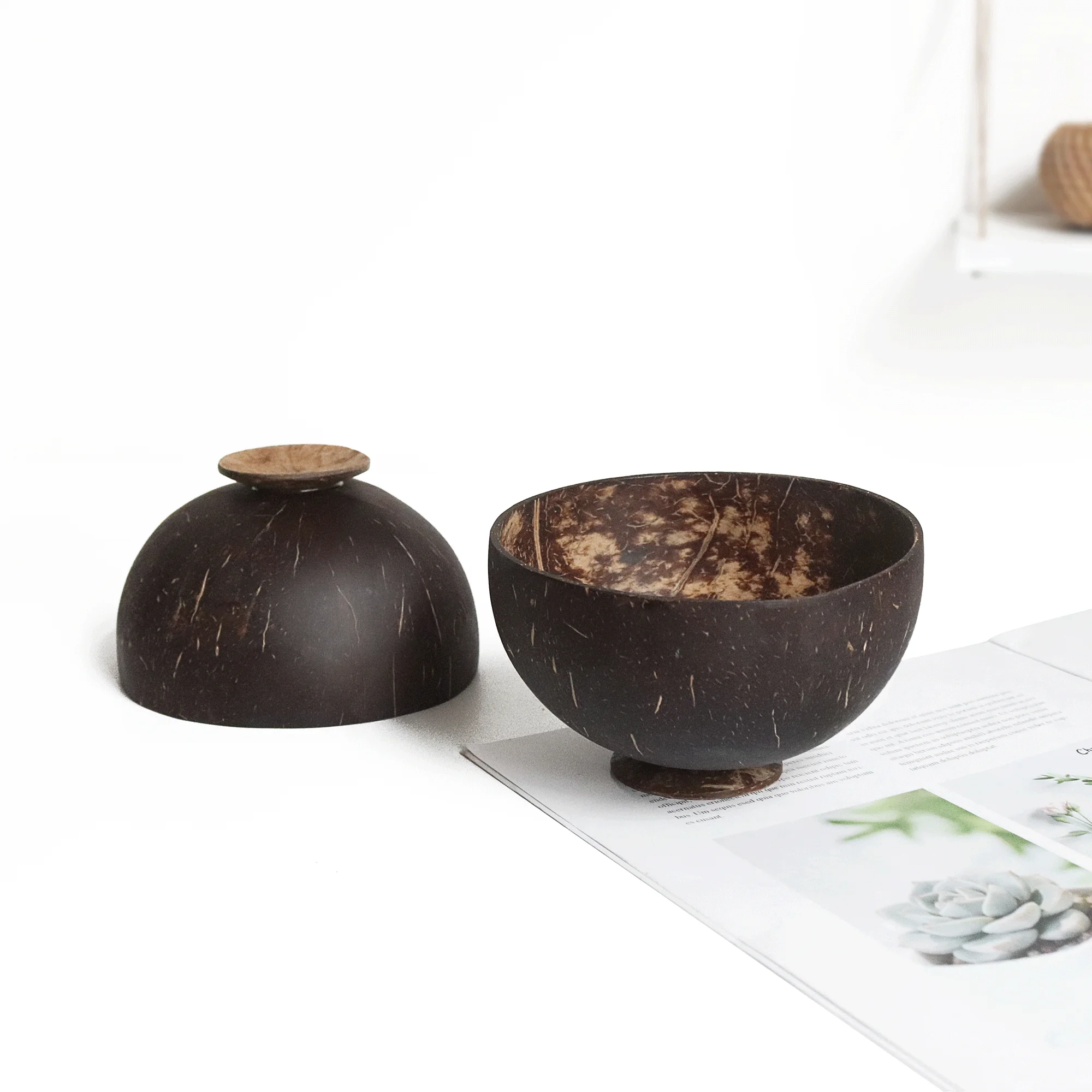 

100% Natural Low MOQ Polished Coconut Shell Bowl from Vietnam Coconut Shell Bowl