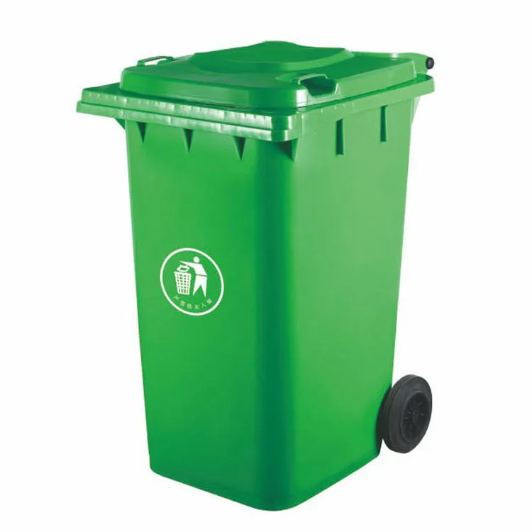 

Outdoor Rubbish Bin Industrial with Lid Large Capacity Trash Can Waste Basket Kitchen Garbage Bin, Green cover