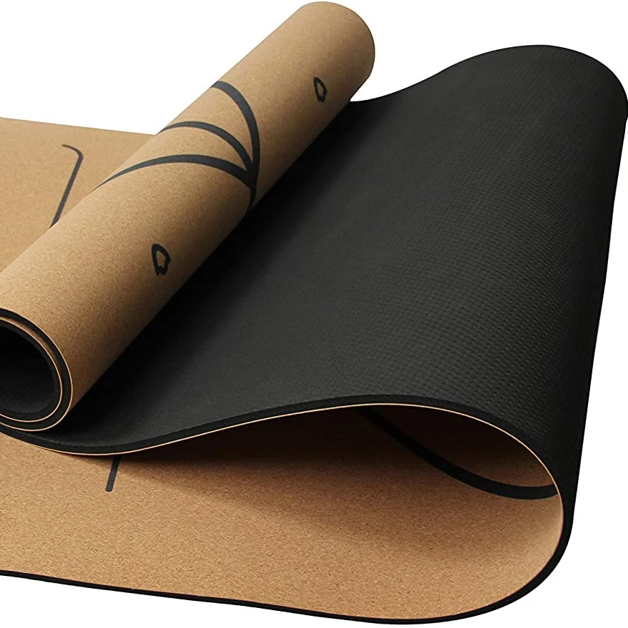 

4mm 5mm 6mm Eco Friendly Amazon Drop Shipping Exercise Fitness Printed Custom Yoga Mat Cork Natural Rubber, Cork color