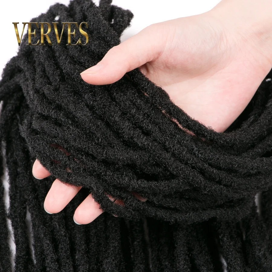 

Synthetic Crochet Hair 12 strands/pcs Black Brown Crochet Braiding Hair For Women And Men 20'' Hair Piece Soft Dreadlocks