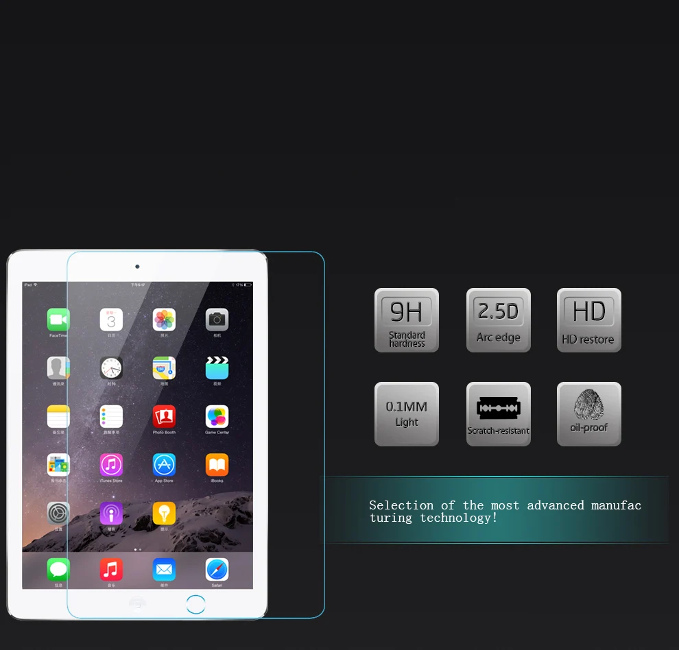 

Tempered glass screen protector/ Toughened glass screen film for iPad mini