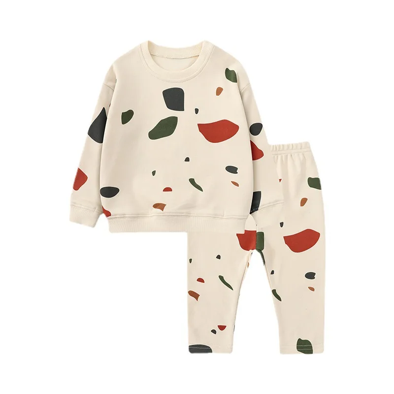 

Long sleeve infants printed sleepwear sets baby boy's and girls' cotton homewear toddlers soft pajama pyjamas suits