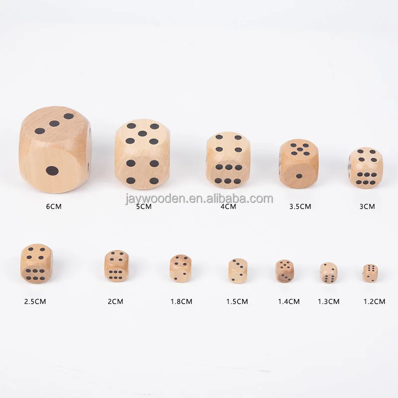 

Manufacturers Wood Dice natural Wooden Polyhedral Bulk Dice Table Games Mahjong wooden game dice set