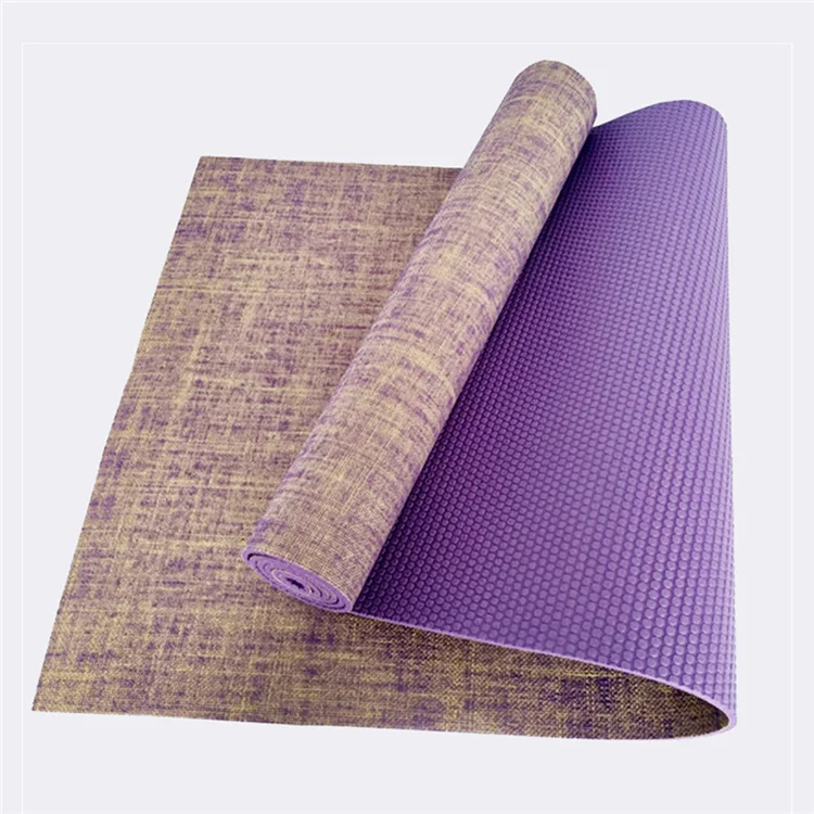 

183*61cm 5mm organic non-toxic sustainable nature natural jute cotton hemp yoga mat, As picture