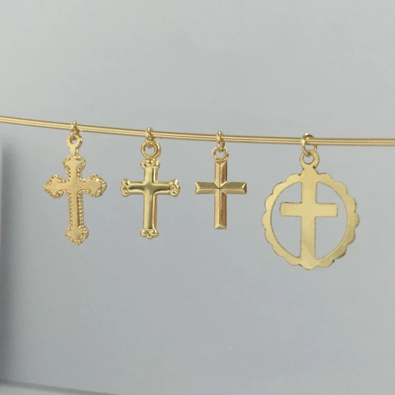 

Fine Jewelry Cross Charms 14K Gold Filled Permanent Pendant Findings