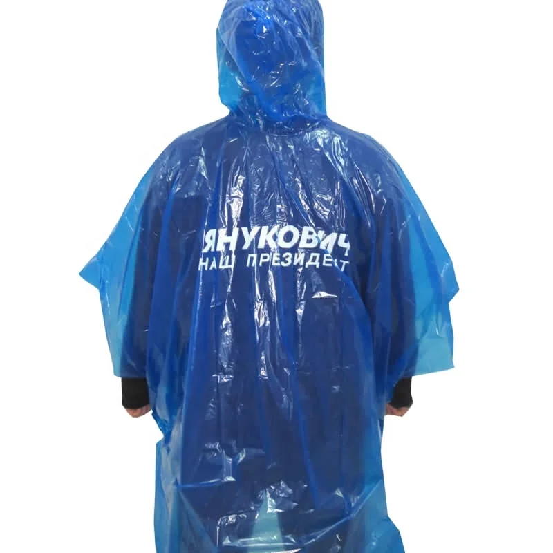 

LDPE disposable rain ponchos with custom logo printing for promotion, Red, yellow, blue or others