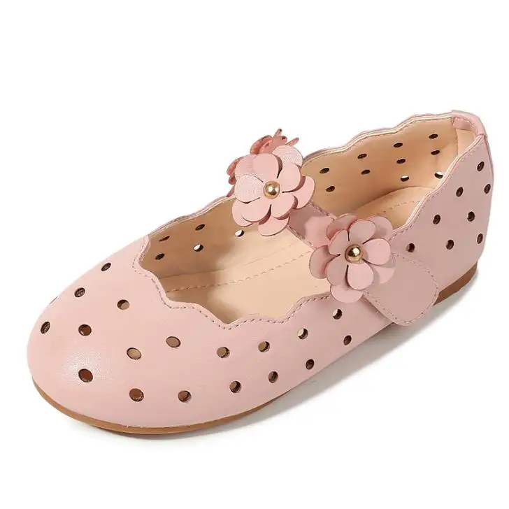 

2021 Fashion Casual Children Princess Knot Single Shoe Black Round Hole Casual Shoes For Girls