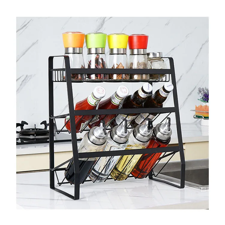 

Amazon Hot Sale Metal Kitchen Spice Organizer Tableware Drain Storage Rack