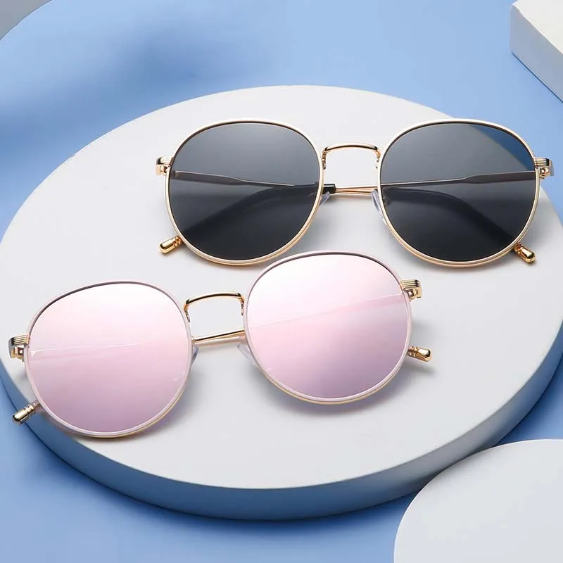 

Ladies retro metal round frame eyeglasses wholesale women fashion anti-UV driving glasses for men, As the picture shows
