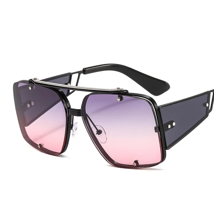 

Metal Trending Sunglasses Women Oversize Visor Square Sunglasses