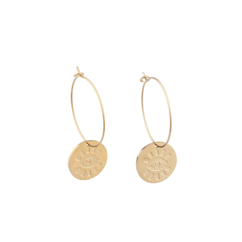 

Fashion Thin Hoop Eye Earring Drop Simple Design For Women And Girls
