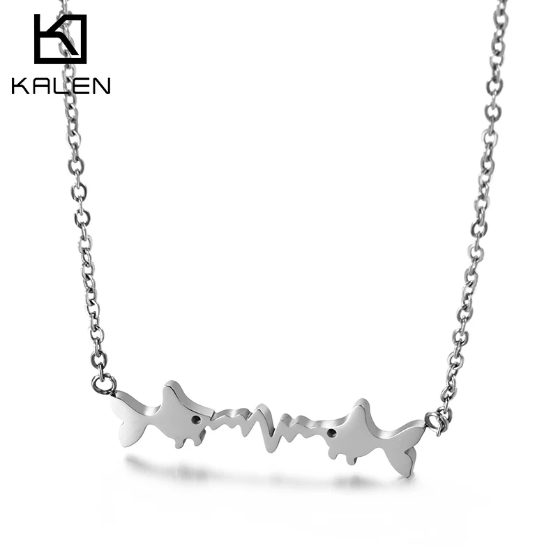 

Japan and South Korea women's clavicle chain personality simple versatile Pisces eye ECG couple necklace wholesale, Customized