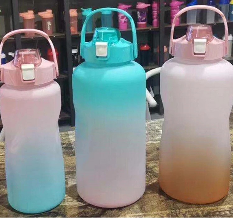 

1 Gallon Water Bottle, BPA Free Large 128oz Leakproof Fitness Sports Gallon Jug with Motivational Time Marker & Straw, Customized color