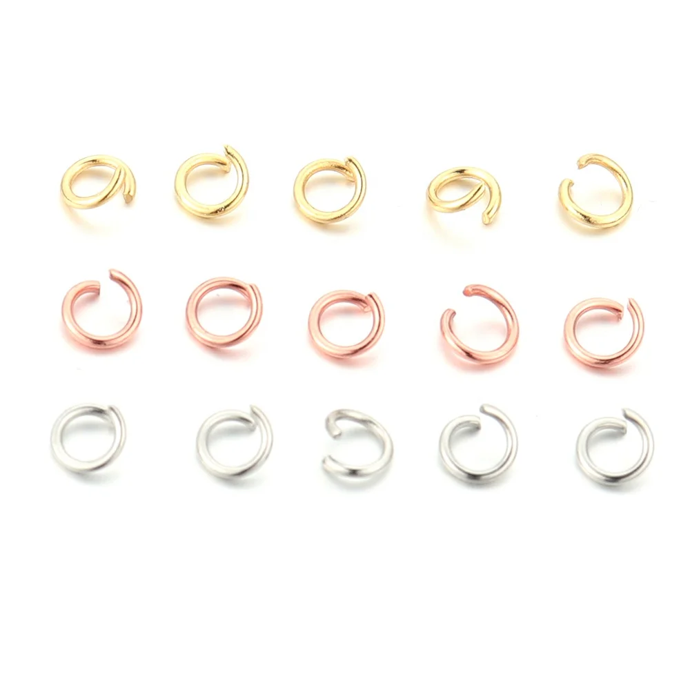 Wholesale Stainless Steel Real Gold Water Plated Open Ring  for DIY Jewelry Making Necklace Findings Accessories