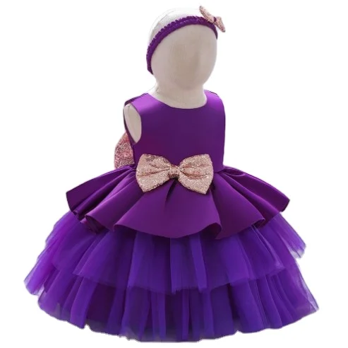 

Ready to ship sequin bow dress with headband set wholesale baby girls party dresses princess birthday dress for kids girls, Green/blue/yellow/watermelon red/purple/white