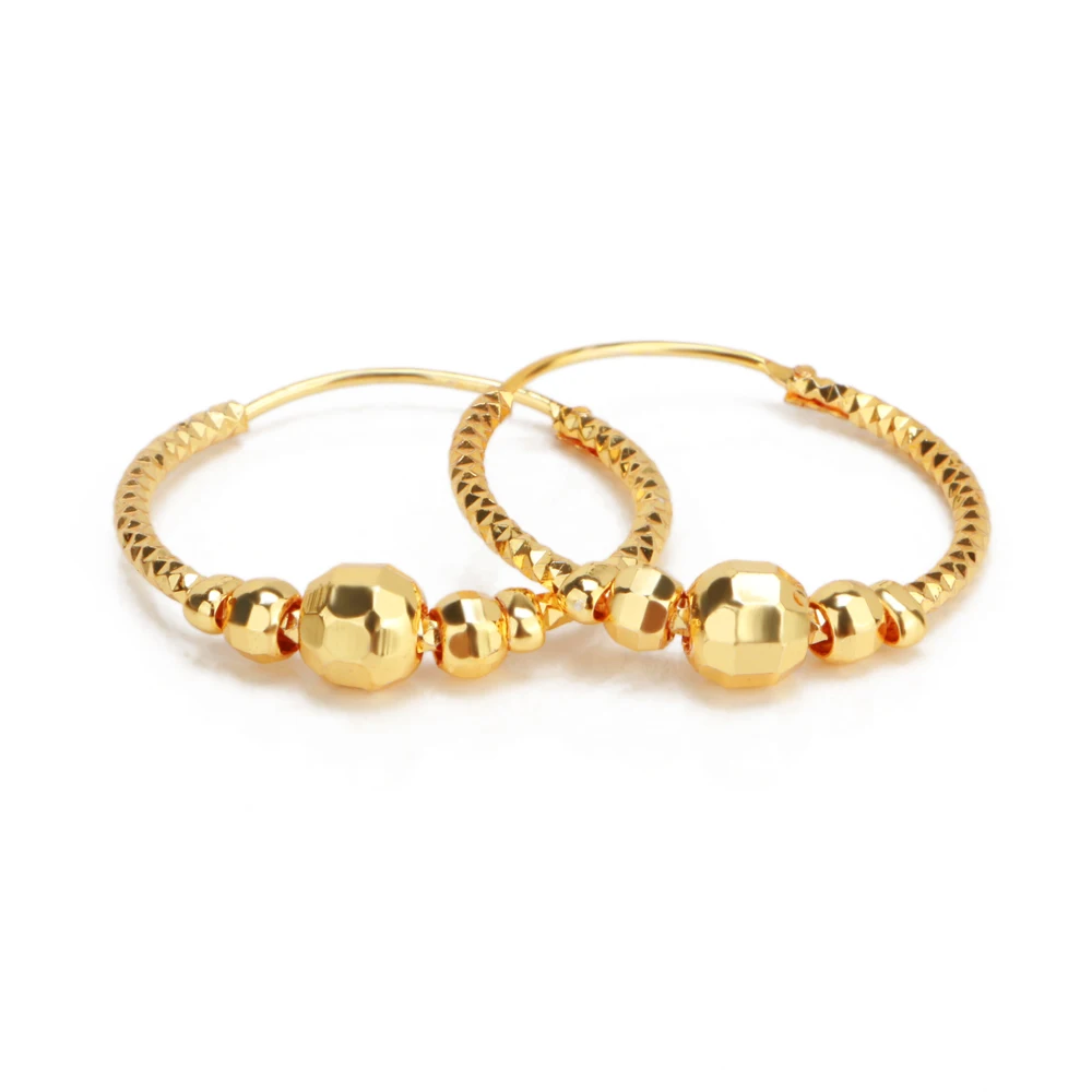 

Jinxiuxing Circle Hoop Earrings 24k Gold Plated Fashion Earring Hoops Gold Filled Solid Earring Women Wholesale, Golden