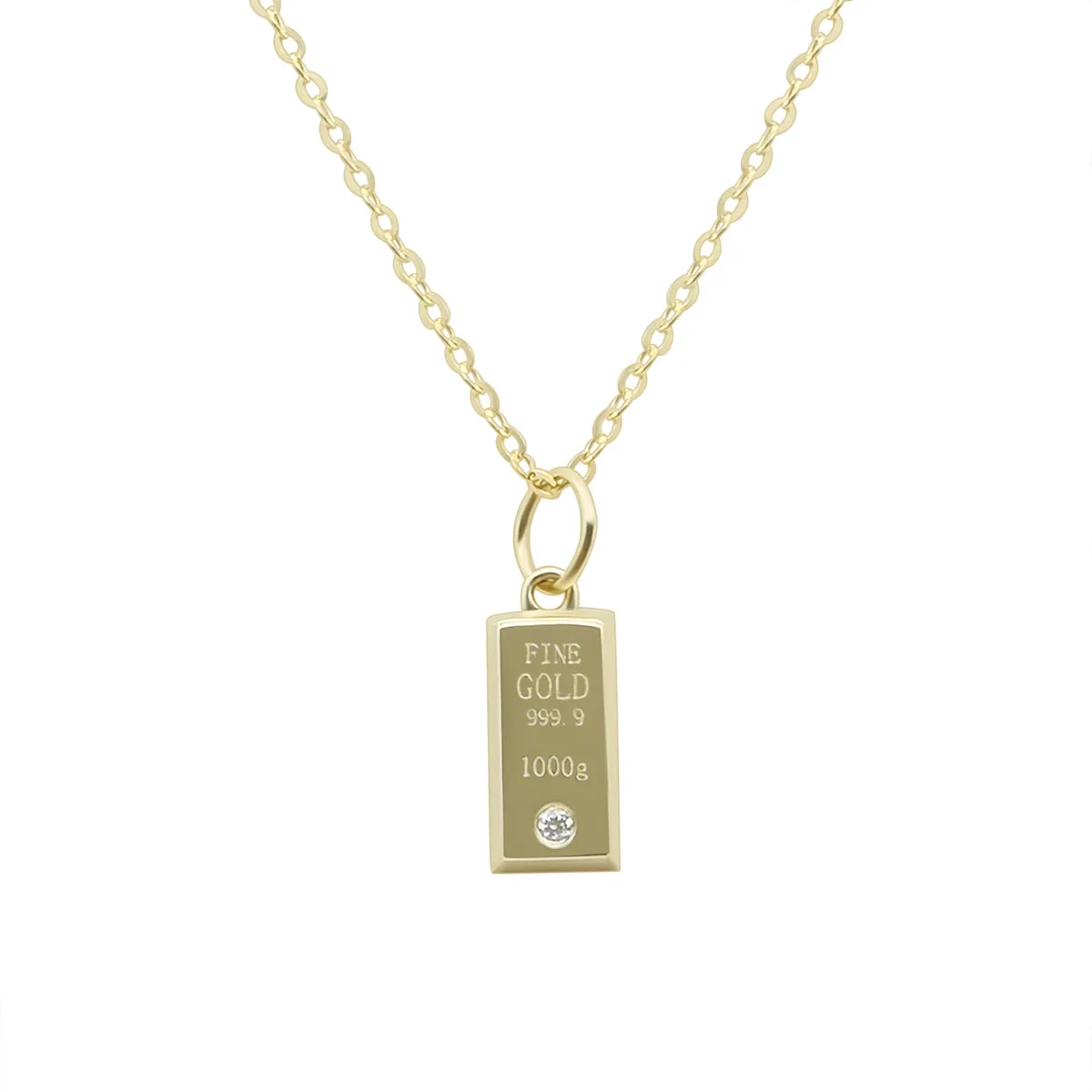 

Hot Sale Gold Bar Necklace Real 9K Gold Necklace Gift