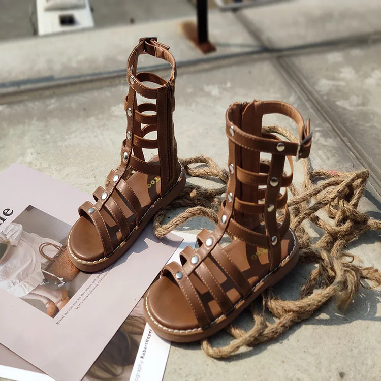 

2021 summer new little princess soft bottom children's strap hollow executive sandals