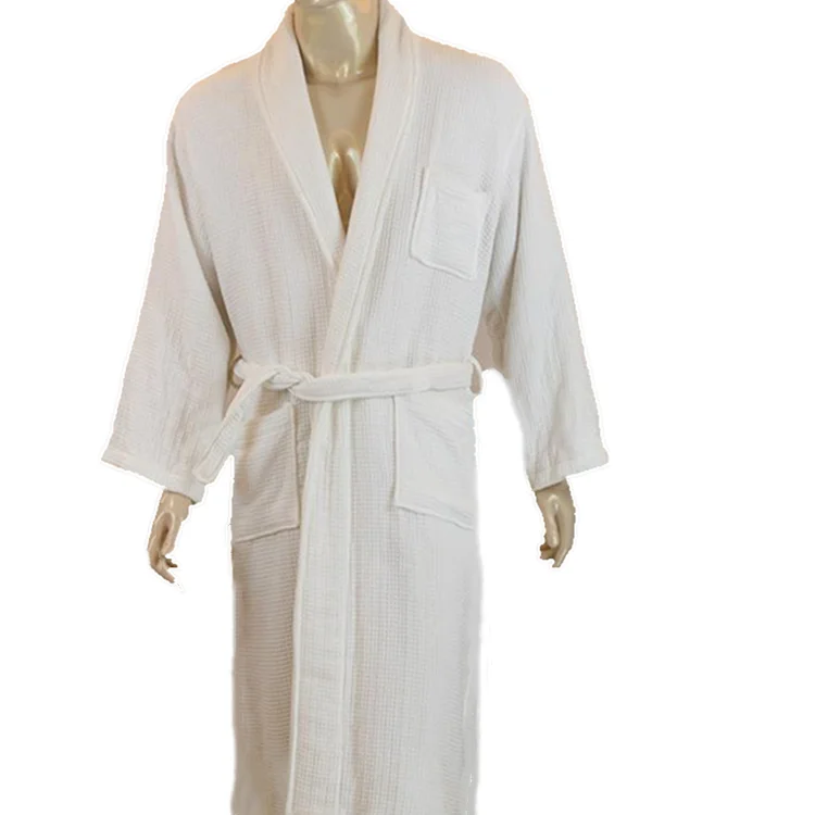 

OEM Order nightwear cozy turn-down Collar 100% cotton hamam bathrobe