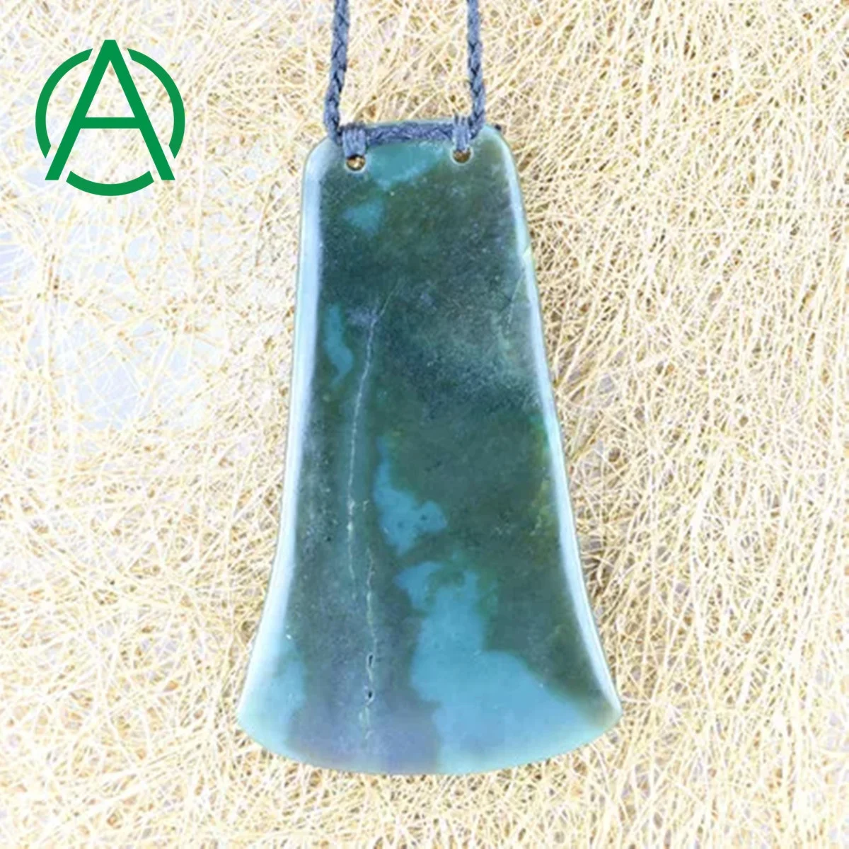 

ArthurGem Nh021 Canadian Nephrite Jade Fish Hook Carving Necklace Pendant