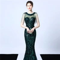 

16671#5 colours New Crystal Diamond Pendant Sling Shoulder fish tail evening dress sexy Party club dress