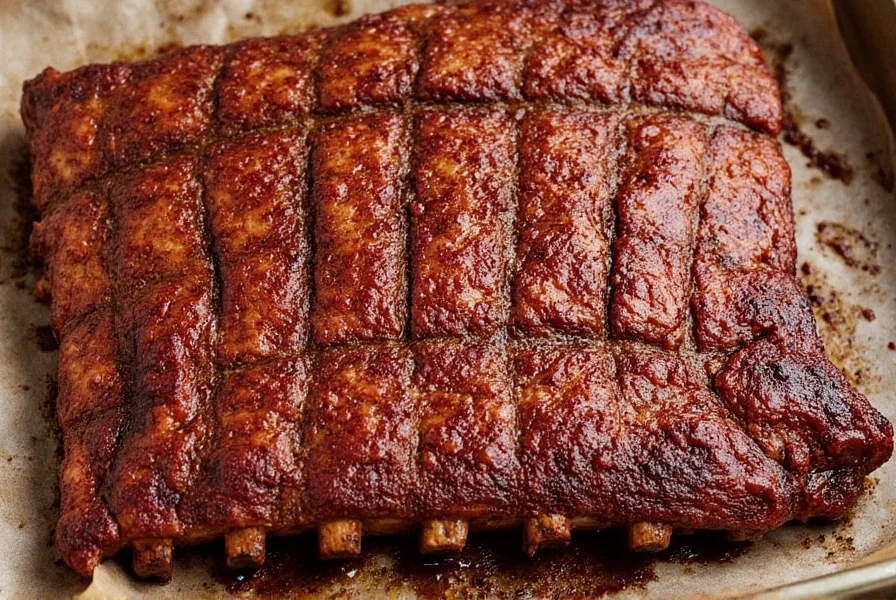 Finished ribs platter with sides