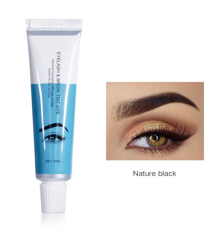 

new product private label black brown coffee color eyebrow cream set eyebrow dye tint, Custom color