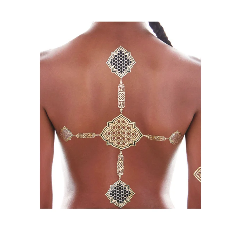 

Glow in the Dark Metallic Tattoo Sticker Glitter Tattoos, Gold