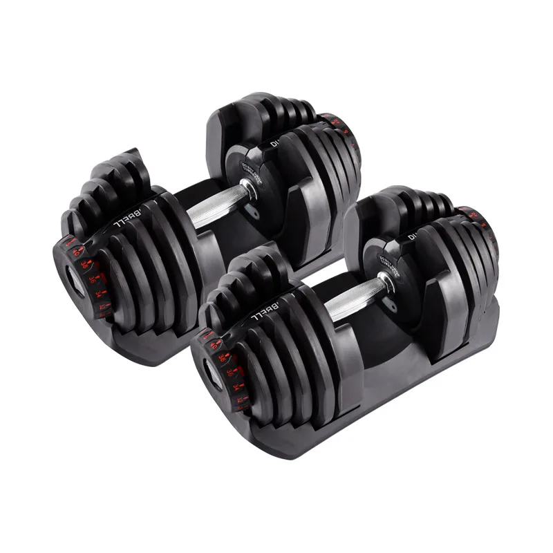 

17 Gears adjustable dumbbell set gym men's 80kg fast automatic dumbbells High quality professional fitness equipments, Red, yellow, black