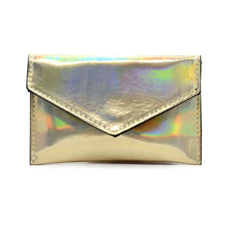 

Laser Shining Card Wallet For Women Girls Simple Credit Card Holder Leather Female Business Card Bags Small Coin Purse, Silver,gold