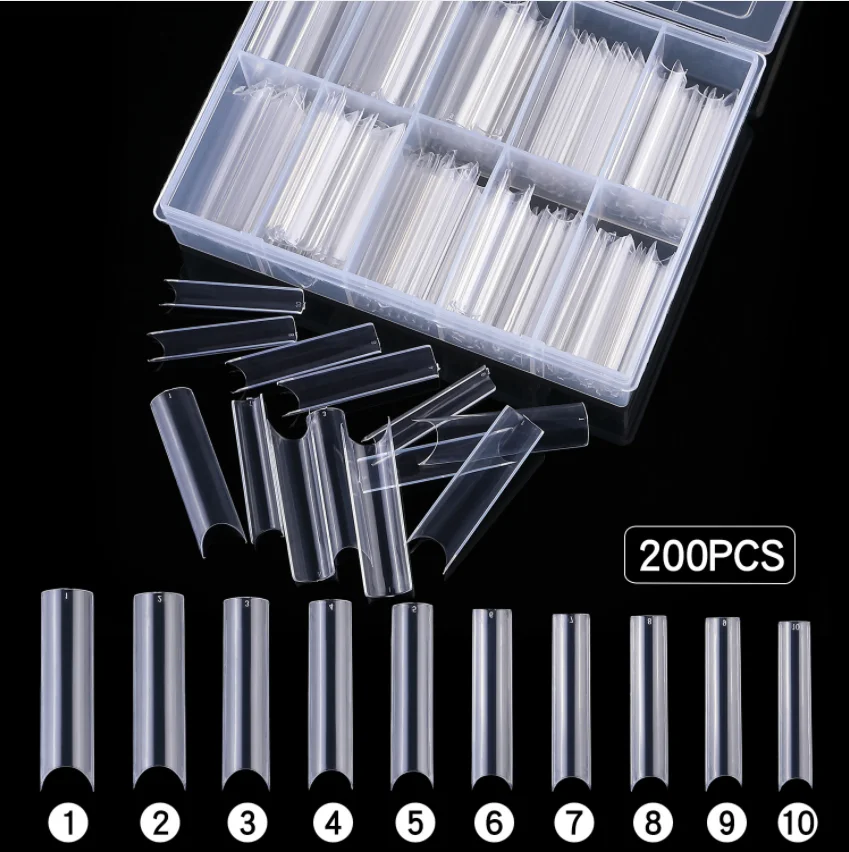 

Straight Square Shape Nail Tips Artificial Fingernails for Acrylic False Nail Extra Long C Curve Half Cover Nail Tips