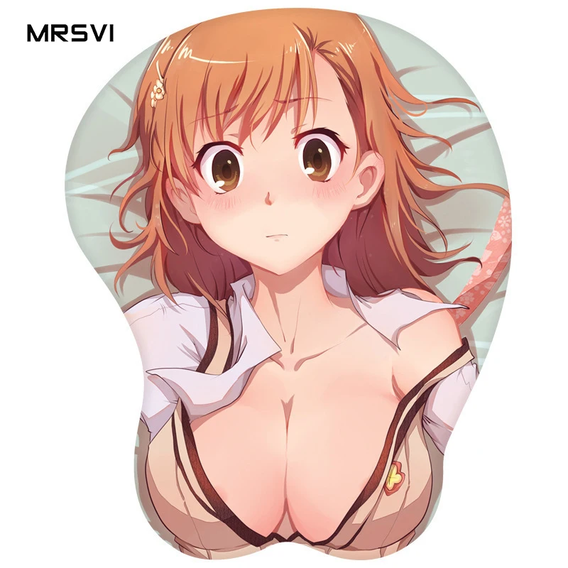 

Hot Sale Japanese Girl Sexy Breast Mouse Pad Cartoon Anime Printed Silicone Mouse Pad Custom Wrist Pad As Gift, Customized color