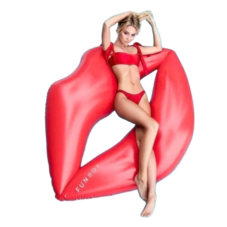 

Cherry Lip PVC inflatable swimming pool lounge chairs recline floating pool lounger chair float pool lounger float, Red