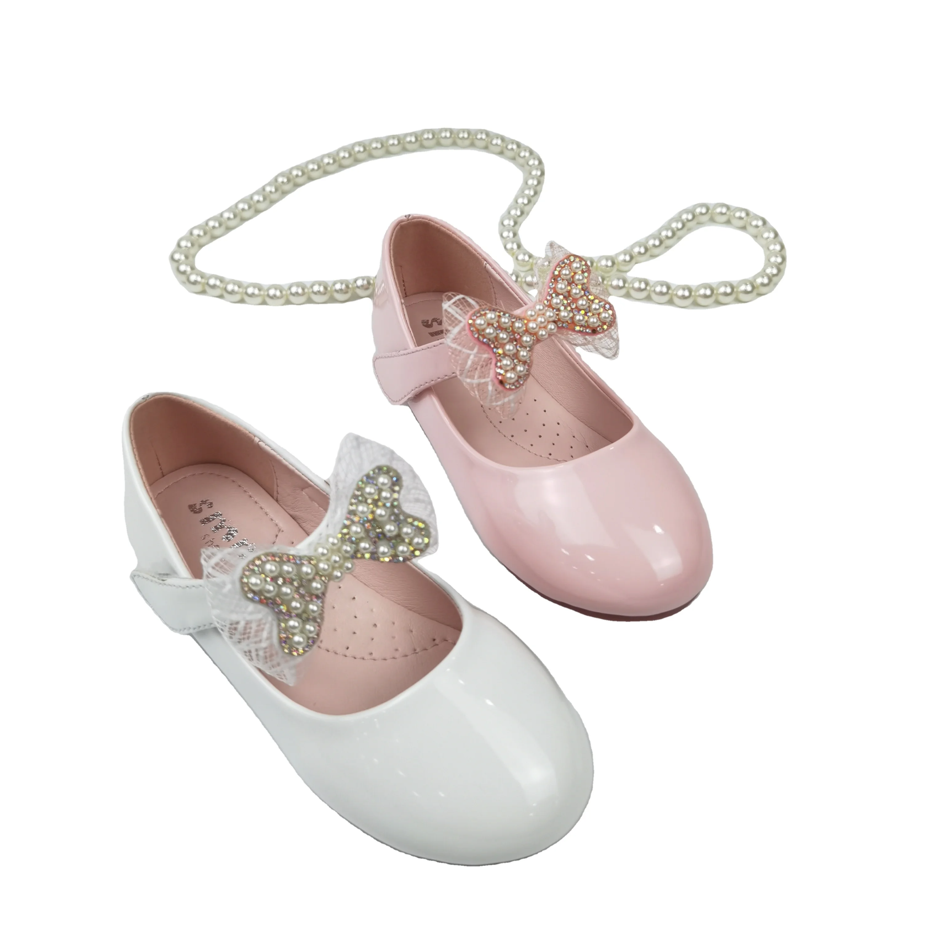 

Factory straight sale, the new fashion new gorgeous princess soft sole shoes, pearl shining diamond is very beautiful